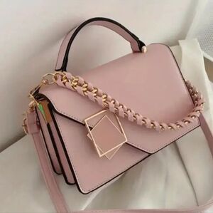 Pink Mini leather Chain Square Handbag